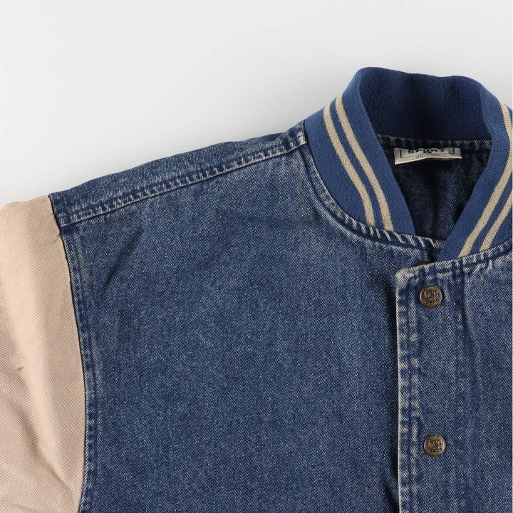 90s~00'S Lee SPORT NFL DALLAS COWBOYS Denim Varsity Jacket Men's L size cotton blue type Vintage Second Hand