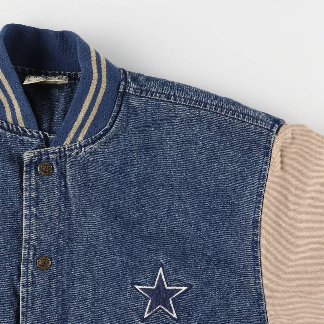 90s~00'S Lee SPORT NFL DALLAS COWBOYS Denim Varsity Jacket Men's L size cotton blue type Vintage Second Hand