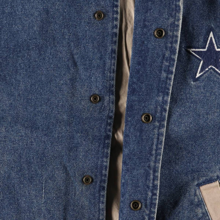 90s~00'S Lee SPORT NFL DALLAS COWBOYS Denim Varsity Jacket Men's L size cotton blue type Vintage Second Hand