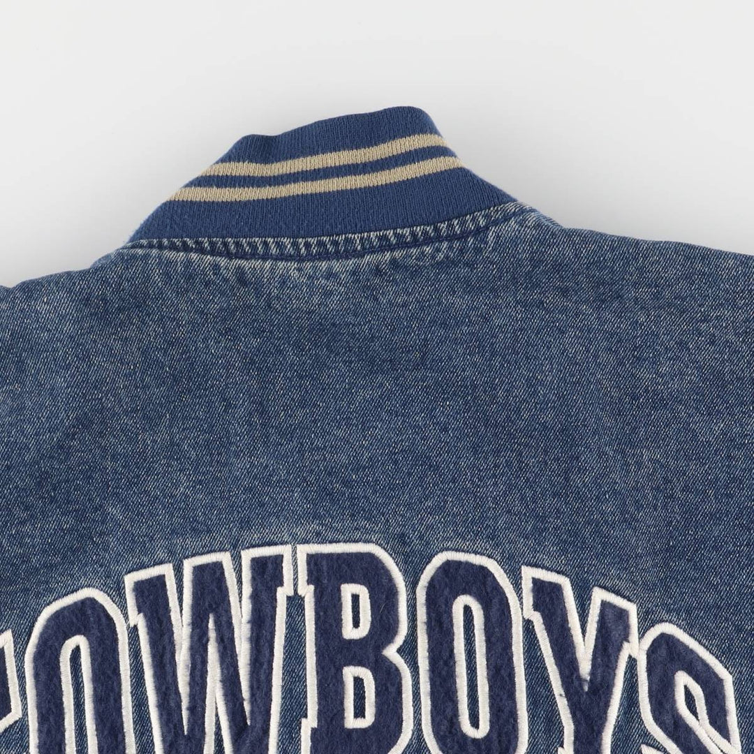 90s~00'S Lee SPORT NFL DALLAS COWBOYS Denim Varsity Jacket Men's L size cotton blue type Vintage Second Hand