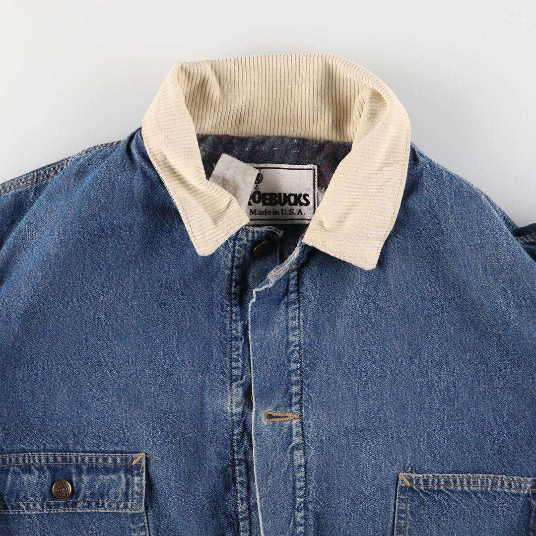 Vintage 80s-90'S ROEBUCKS denim coverall made in USA, men's XXL size unknown blue type Vintage Second Hand