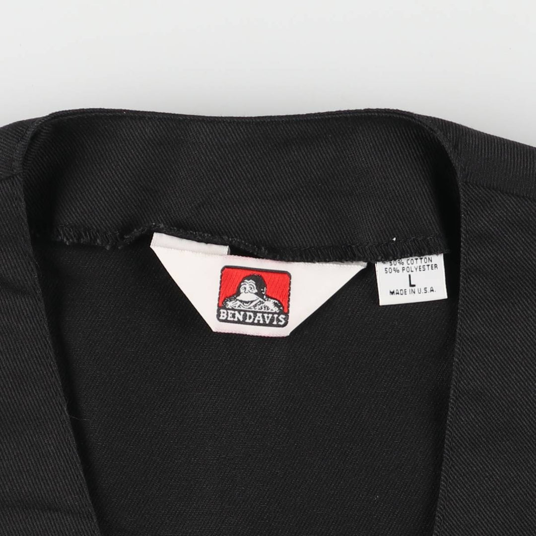 90'S Ben Davis work vest, made in USA, men's size L, vintage cotton black type Vintage Second Hand
