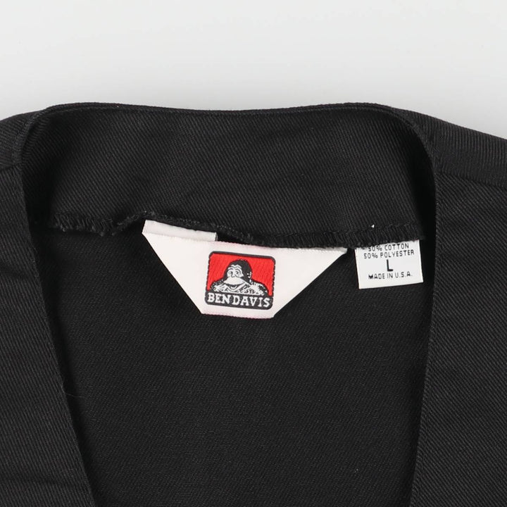 90'S Ben Davis work vest, made in USA, men's size L, vintage cotton black type Vintage Second Hand