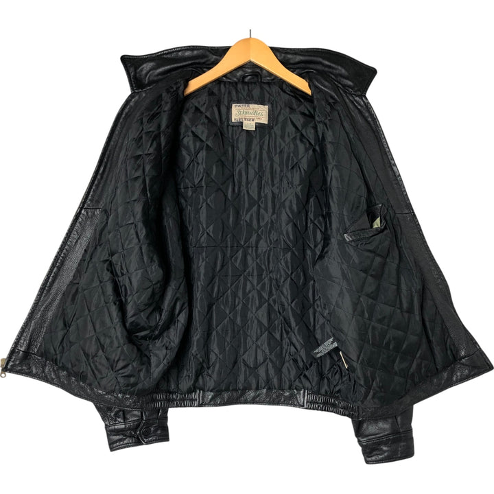 90'S St. John's Bay Swing Top Type Padded Leather Blouson Men's Size L Vintage genuine leather black type Vintage Second Hand