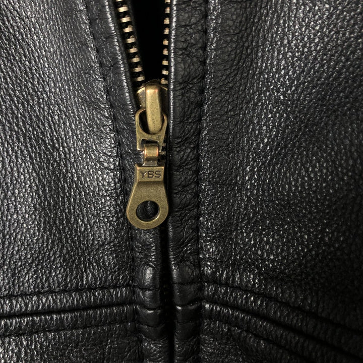 90'S St. John's Bay Swing Top Type Padded Leather Blouson Men's Size L Vintage genuine leather black type Vintage Second Hand