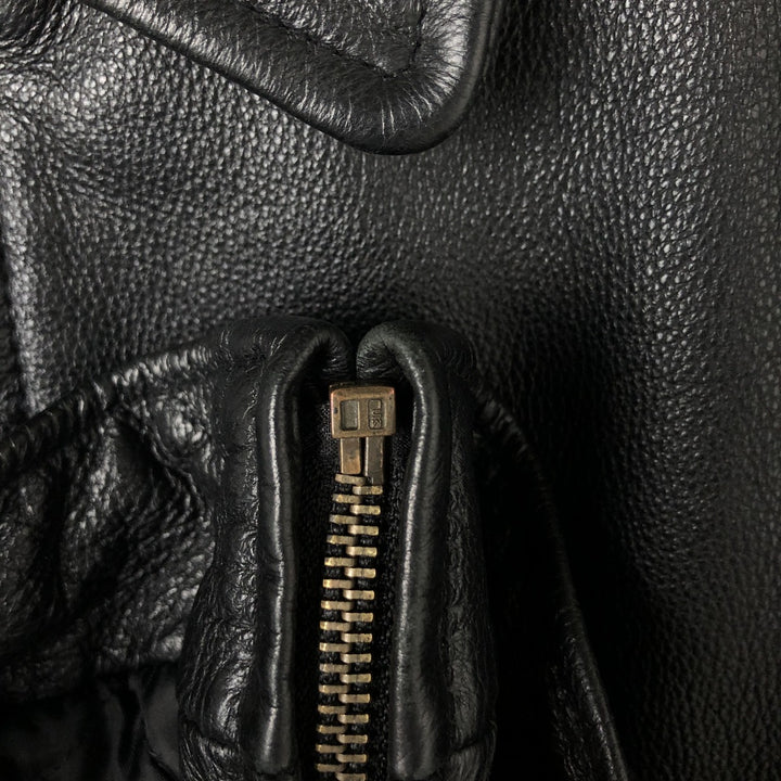 90'S St. John's Bay Swing Top Type Padded Leather Blouson Men's Size L Vintage genuine leather black type Vintage Second Hand