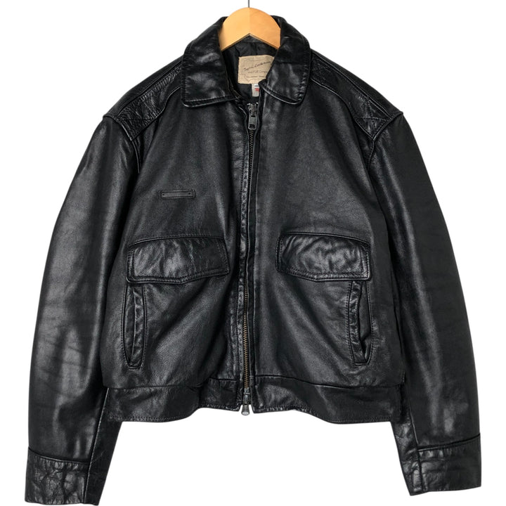 70s-80'S Taylors Leatherwear Policeman Leather Jacket Made in USA Men's L Size Vintage unknown black type Vintage Second Hand