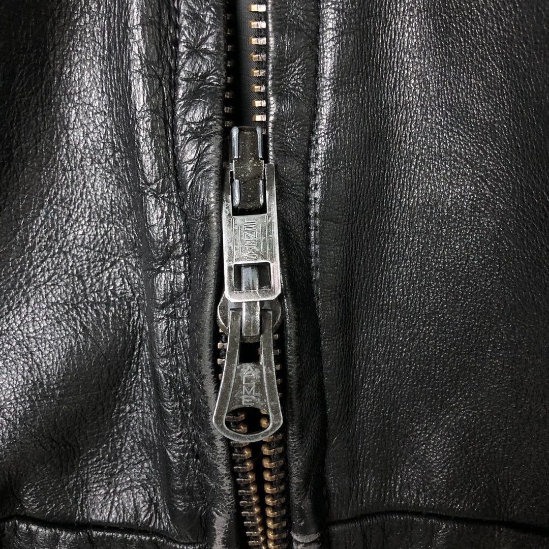 70s-80'S Taylors Leatherwear Policeman Leather Jacket Made in USA Men's L Size Vintage unknown black type Vintage Second Hand