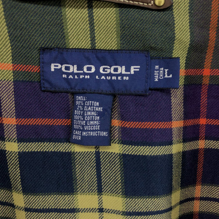 90'S Ralph Lauren POLO GOLF Harrington Jacket Swing Top Men's L size cotton navy blue type Vintage Second Hand