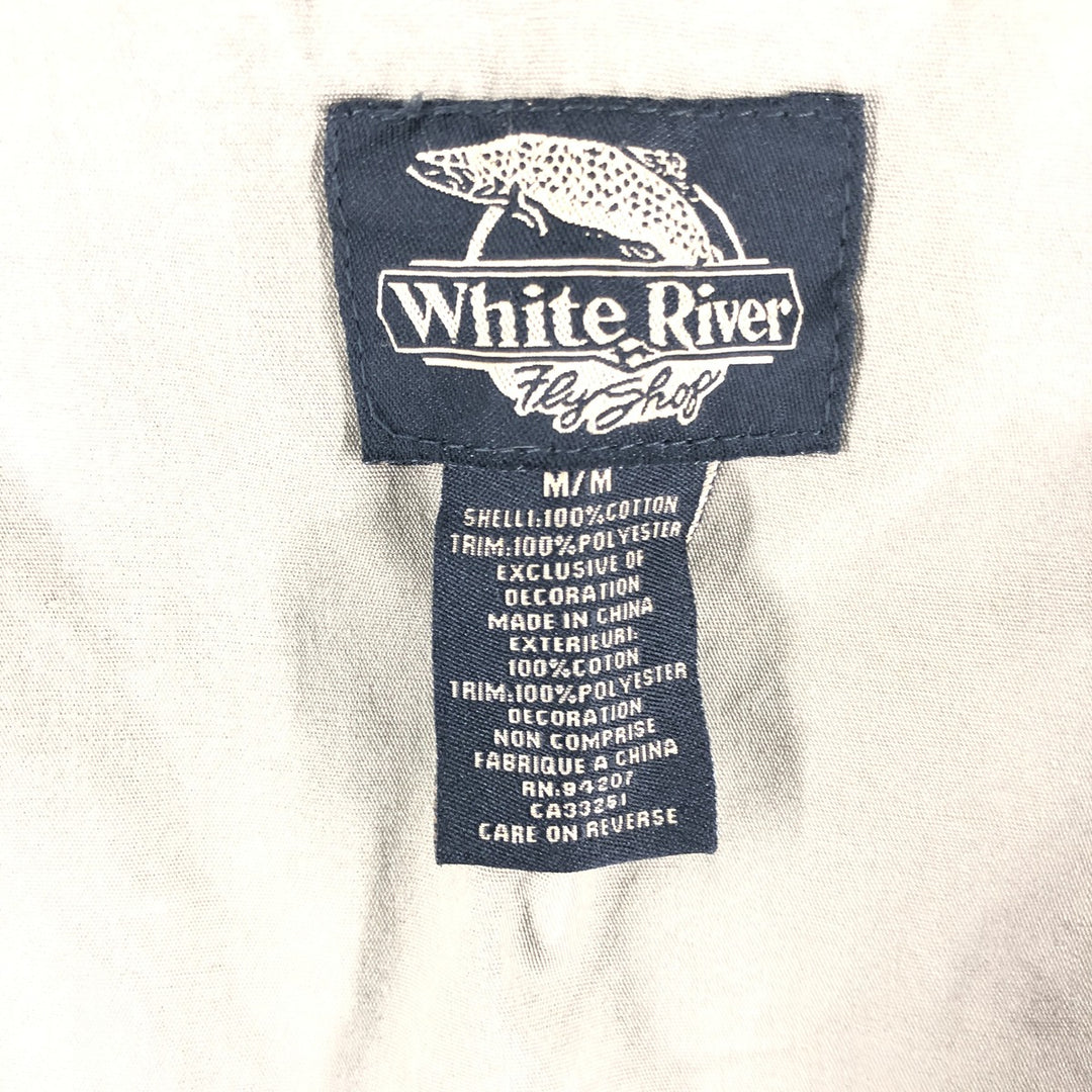 White River Fishing Vest, Men's M Size cotton Beige type Vintage Second Hand