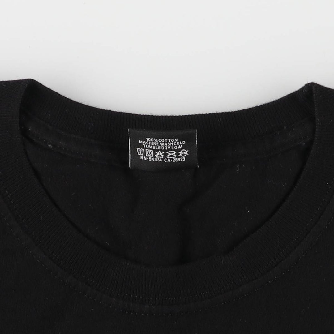 STUSSY surf skate T-shirt, men's size L cotton black type Vintage Second Hand