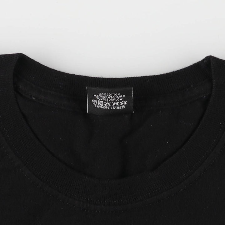 STUSSY surf skate T-shirt, men's size L cotton black type Vintage Second Hand