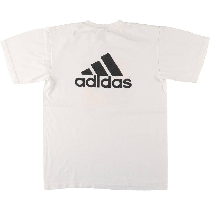 00'S Adidas sports print T-shirt, men's size S cotton white type Vintage Second Hand