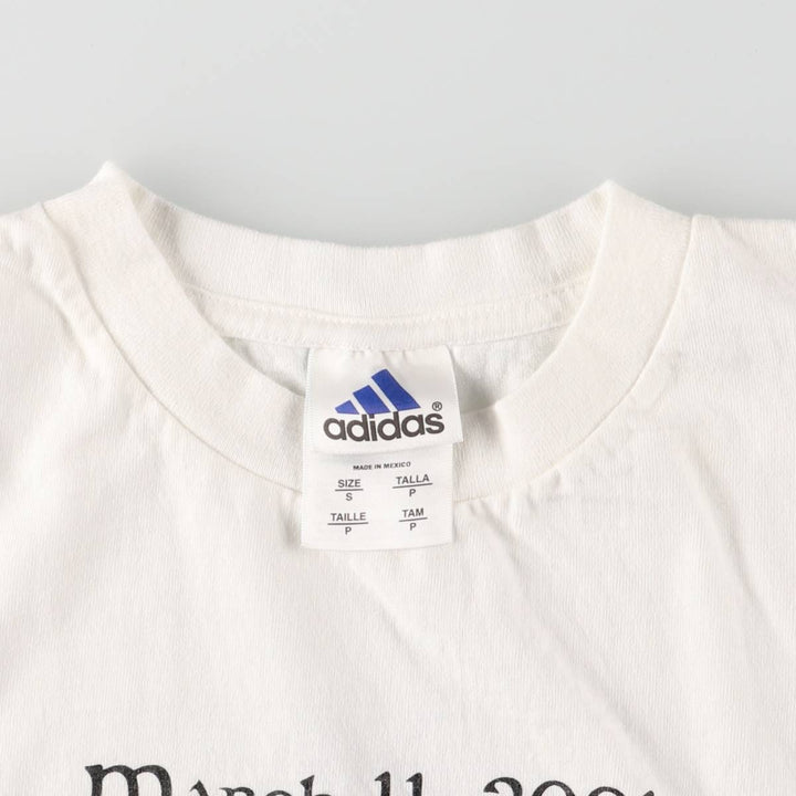 00'S Adidas sports print T-shirt, men's size S cotton white type Vintage Second Hand