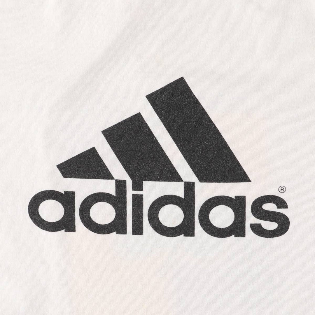 00'S Adidas sports print T-shirt, men's size S cotton white type Vintage Second Hand