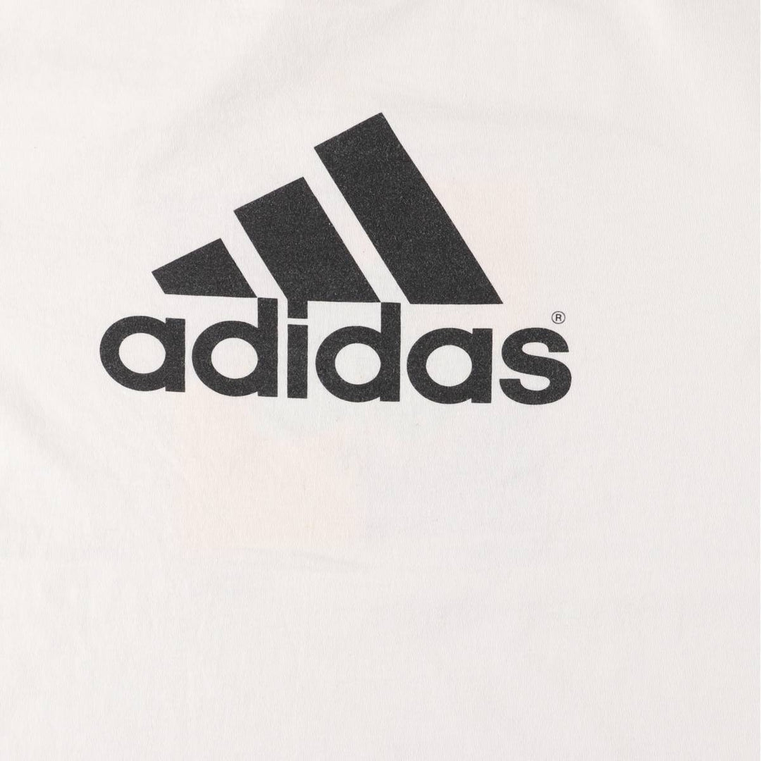 00'S Adidas sports print T-shirt, men's size S cotton white type Vintage Second Hand
