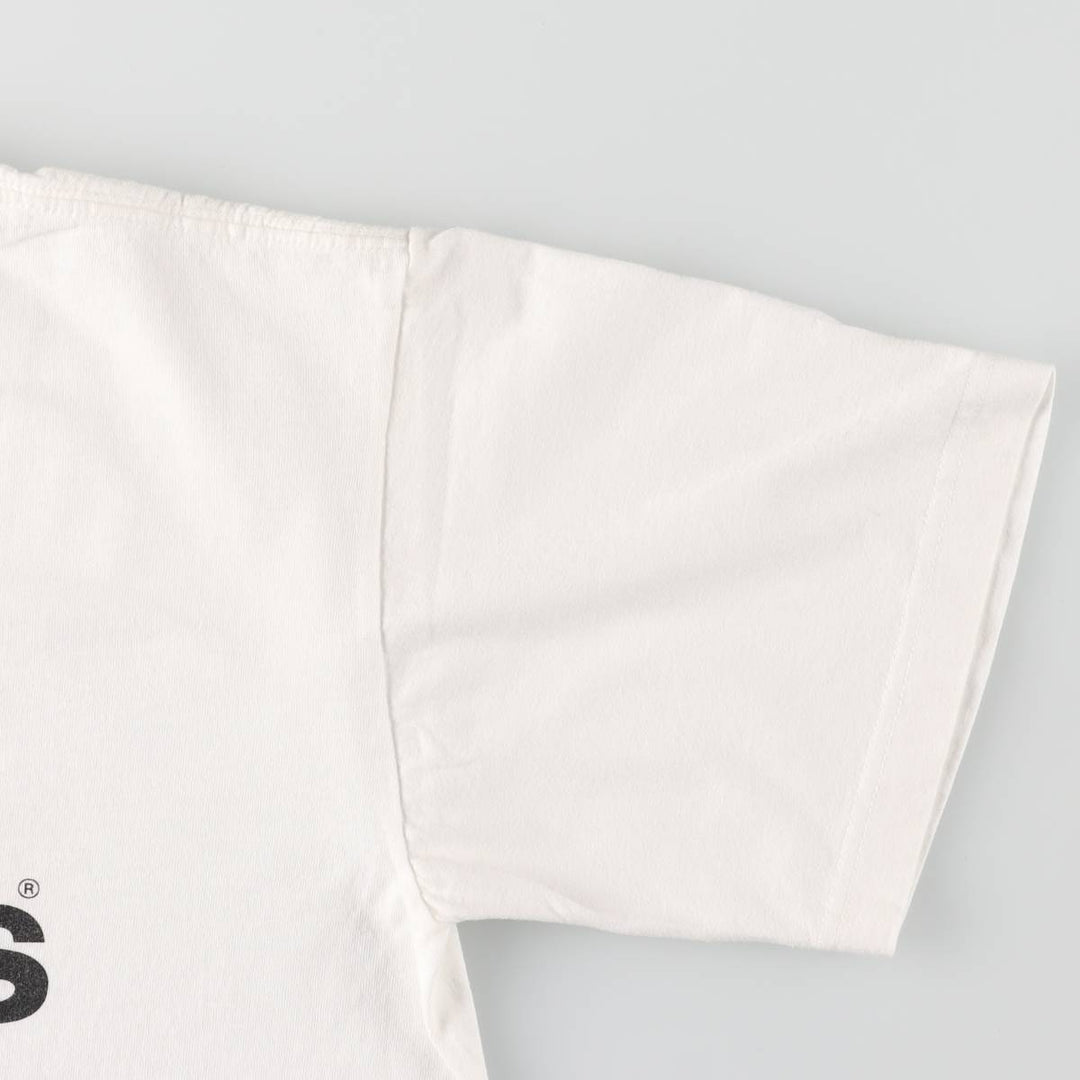 00'S Adidas sports print T-shirt, men's size S cotton white type Vintage Second Hand