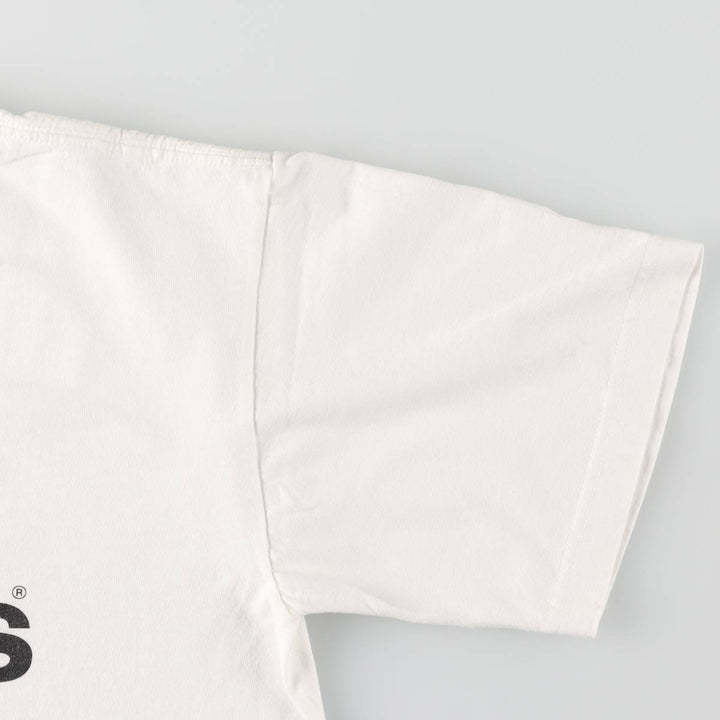 00'S Adidas sports print T-shirt, men's size S cotton white type Vintage Second Hand