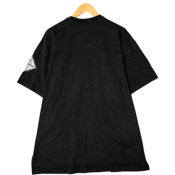 Black and White Advertising T-shirt Men's XL size cotton black type Vintage Second Hand