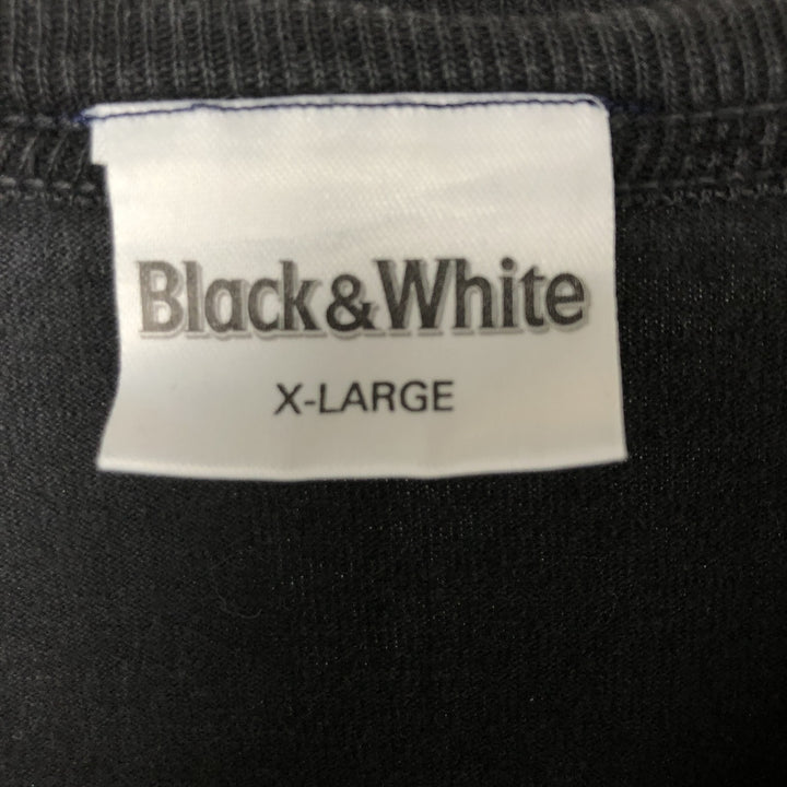Black and White Advertising T-shirt Men's XL size cotton black type Vintage Second Hand