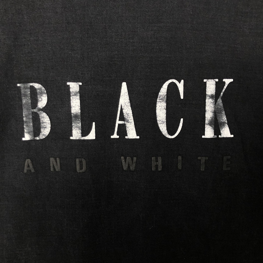 Black and White Advertising T-shirt Men's XL size cotton black type Vintage Second Hand
