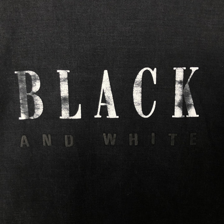 Black and White Advertising T-shirt Men's XL size cotton black type Vintage Second Hand