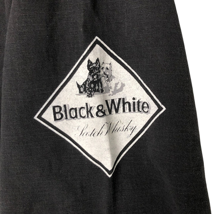Black and White Advertising T-shirt Men's XL size cotton black type Vintage Second Hand