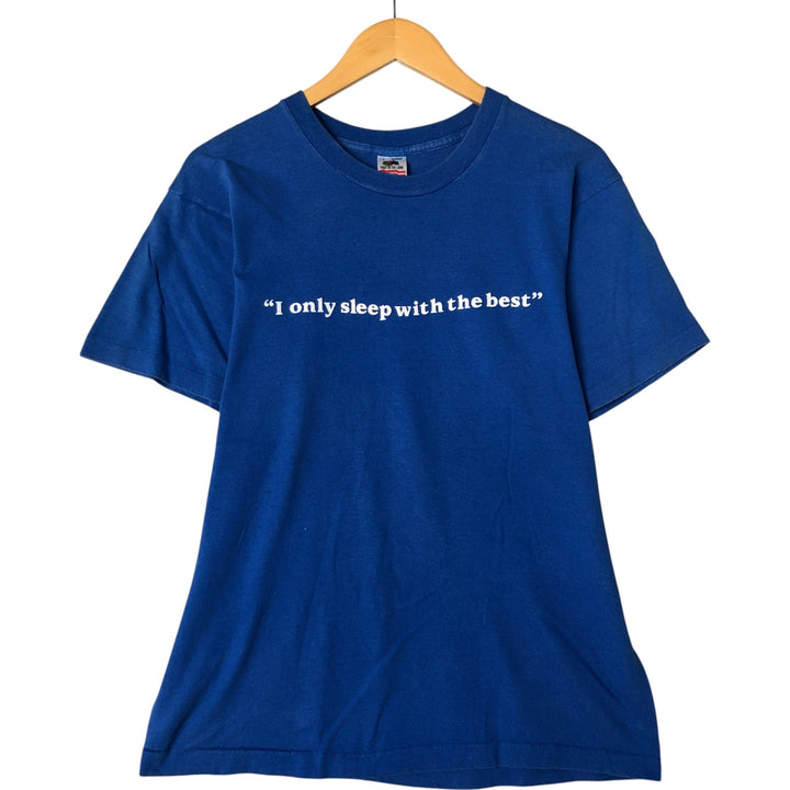90'S Fruit of the Loom SIMMONS Advertising T-shirt Made in USA Men's L Vintage cotton blue type Vintage Second Hand