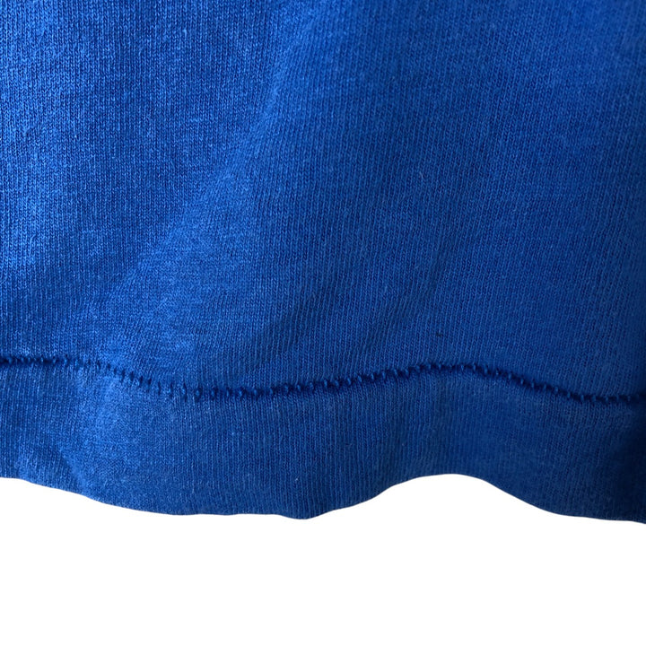 90'S Fruit of the Loom SIMMONS Advertising T-shirt Made in USA Men's L Vintage cotton blue type Vintage Second Hand