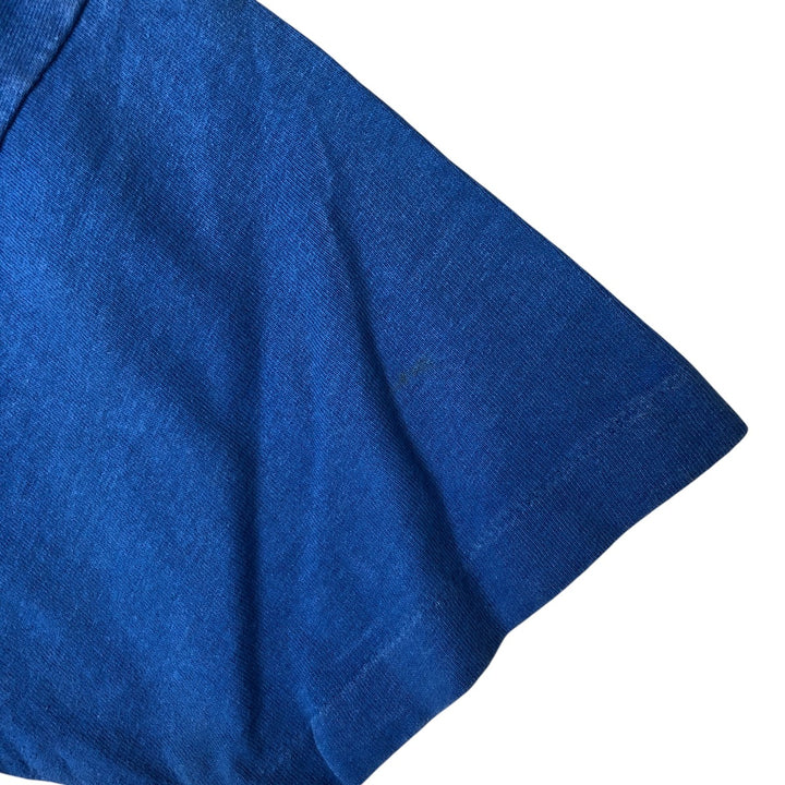 90'S Fruit of the Loom SIMMONS Advertising T-shirt Made in USA Men's L Vintage cotton blue type Vintage Second Hand