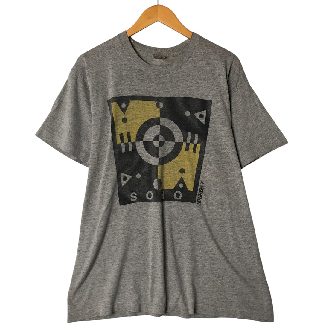 90'S Fruit of the Loom printed T-shirt, made in the USA, men's XL size, vintage cotton gray type Vintage Second Hand