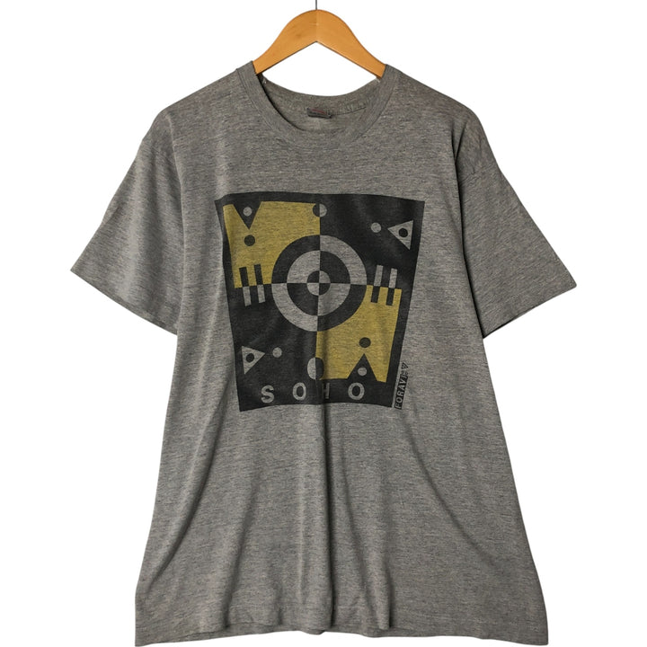90'S Fruit of the Loom printed T-shirt, made in the USA, men's XL size, vintage cotton gray type Vintage Second Hand
