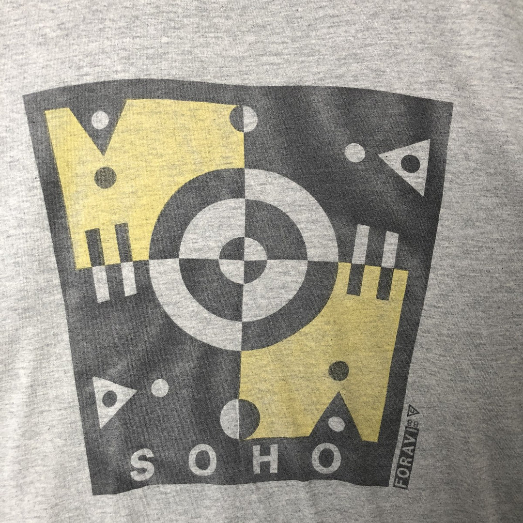 90'S Fruit of the Loom printed T-shirt, made in the USA, men's XL size, vintage cotton gray type Vintage Second Hand