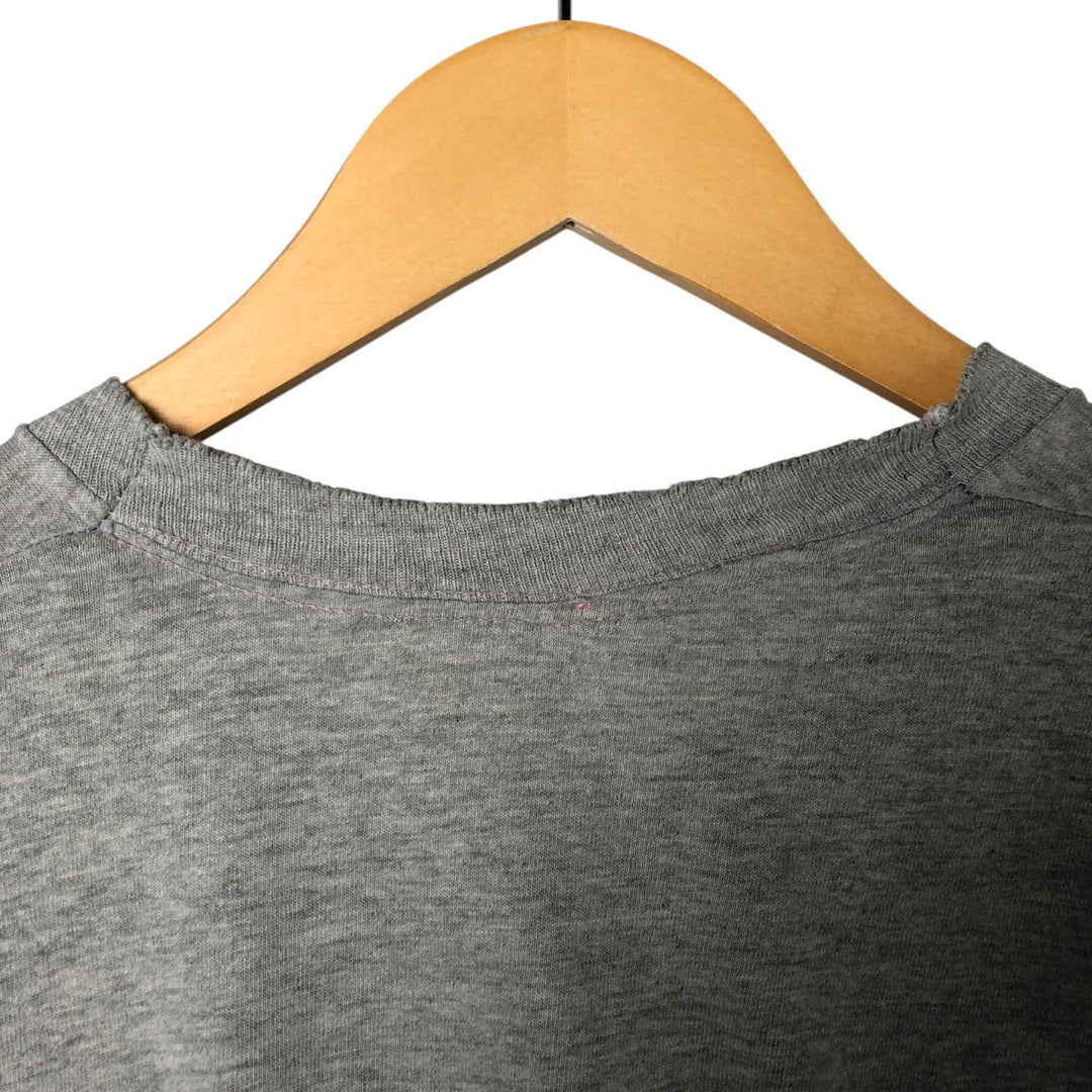 90'S Fruit of the Loom printed T-shirt, made in the USA, men's XL size, vintage cotton gray type Vintage Second Hand