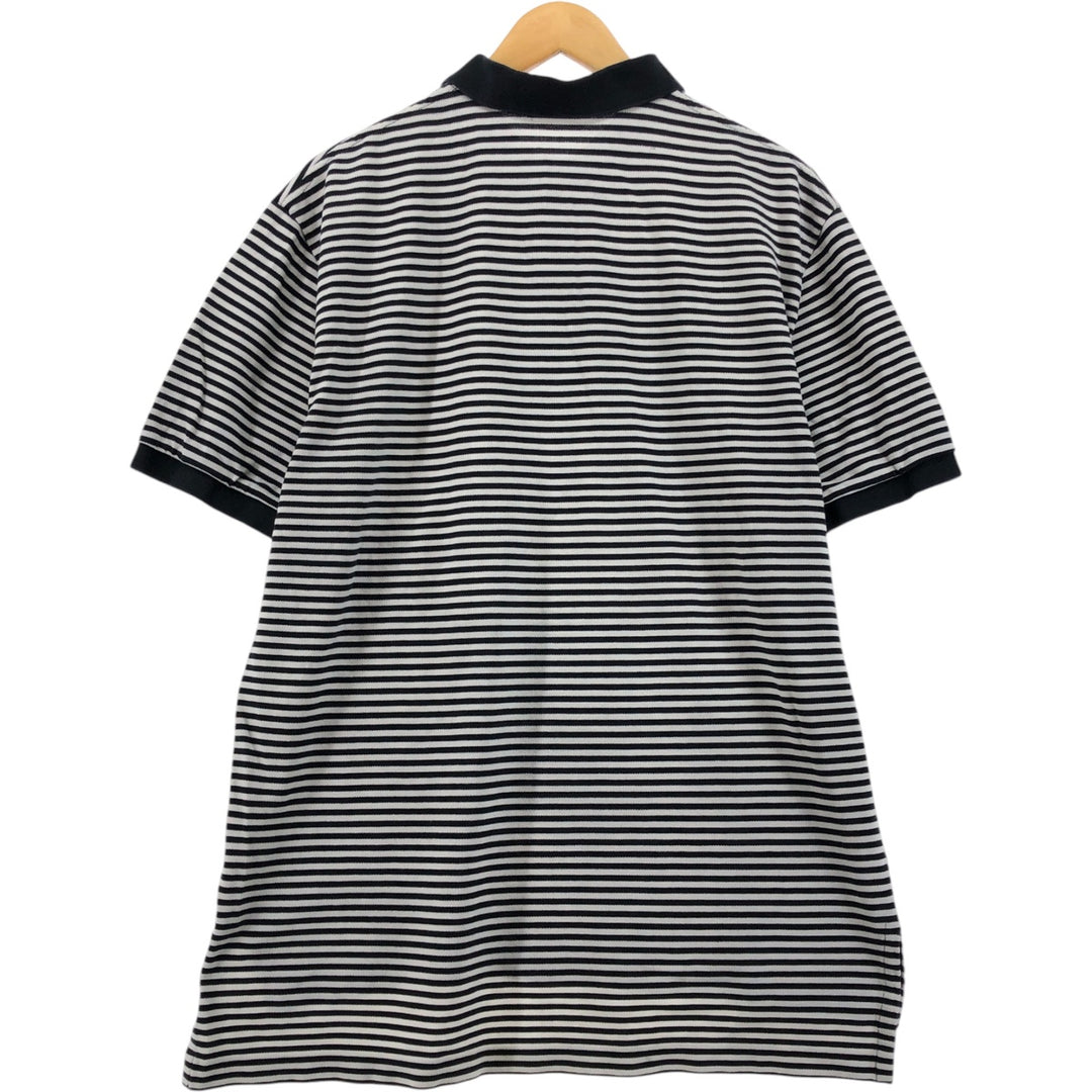 Ralph Lauren POLO RALPH LAUREN Short Sleeve Striped Polo Shirt Men's XL cotton black type Vintage Second Hand