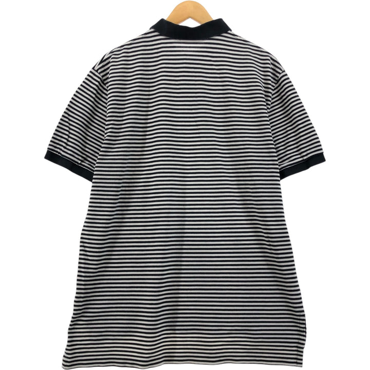 Ralph Lauren POLO RALPH LAUREN Short Sleeve Striped Polo Shirt Men's XL cotton black type Vintage Second Hand