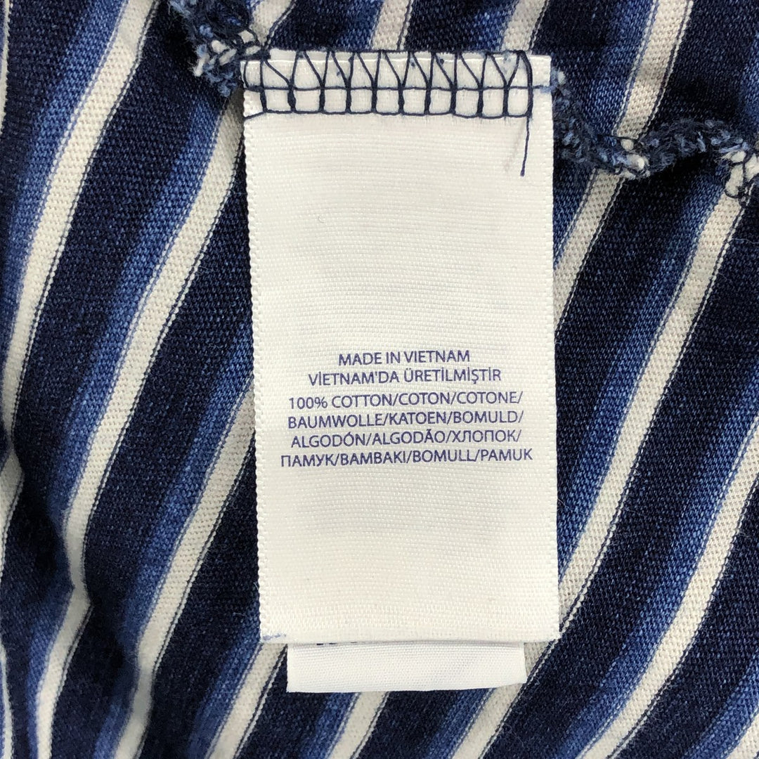 Ralph Lauren POLO RALPH LAUREN Multi-border short sleeve border polo shirt Men's M size cotton navy blue type Vintage Second Hand