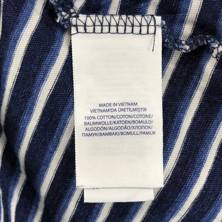 Ralph Lauren POLO RALPH LAUREN Multi-border short sleeve border polo shirt Men's M size cotton navy blue type Vintage Second Hand