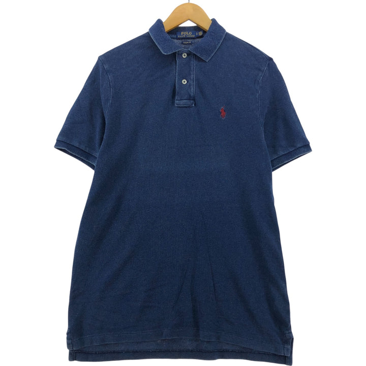 Ralph Lauren POLO RALPH LAUREN CLASSIC FIT short sleeve polo shirt men's size S cotton blue type Vintage Second Hand