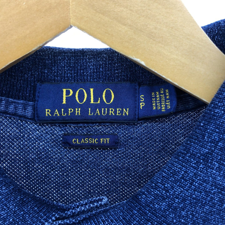 Ralph Lauren POLO RALPH LAUREN CLASSIC FIT short sleeve polo shirt men's size S cotton blue type Vintage Second Hand