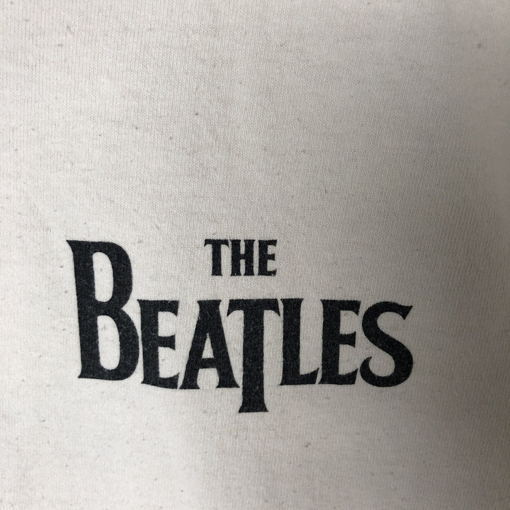 THE BEATLES Band T-shirt, Men's M size cotton Beige type Vintage Second Hand