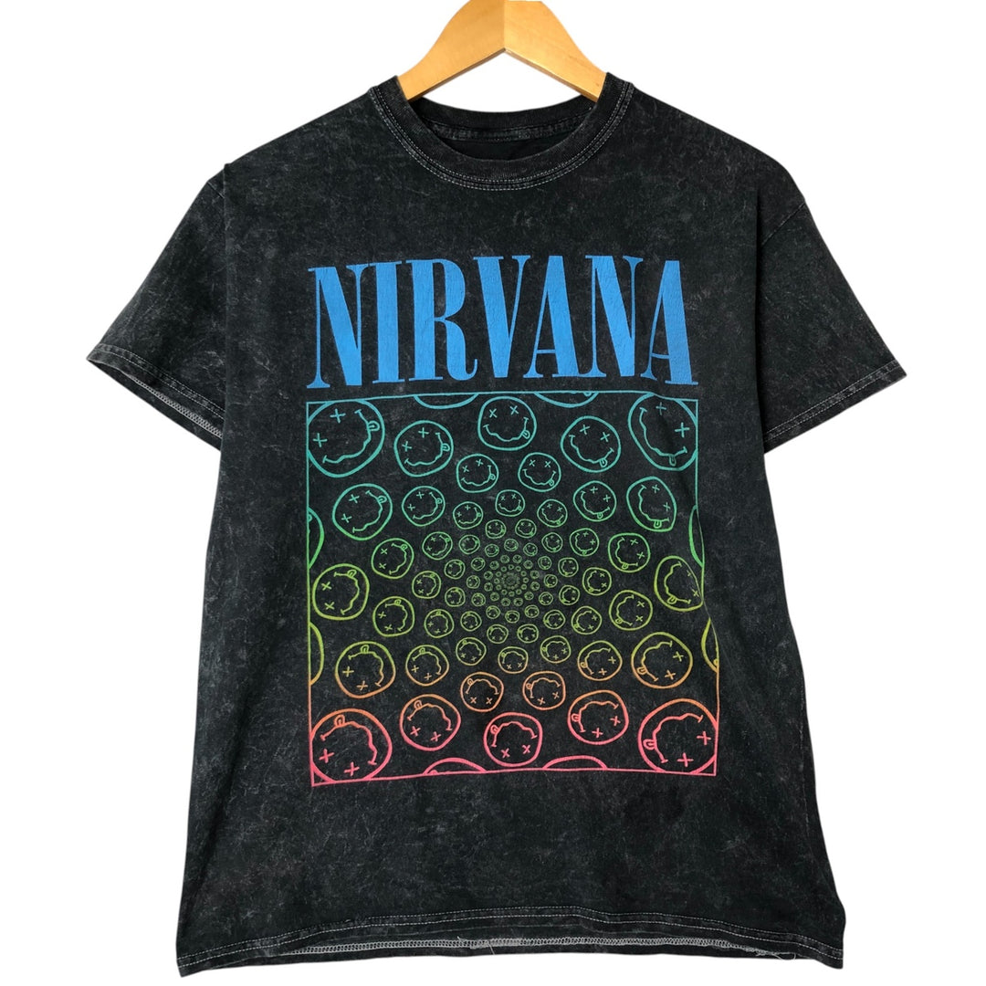 NIRVANA Nirvana Band T-shirt, Band T, Men's S size cotton Charcoal Vintage Second Hand
