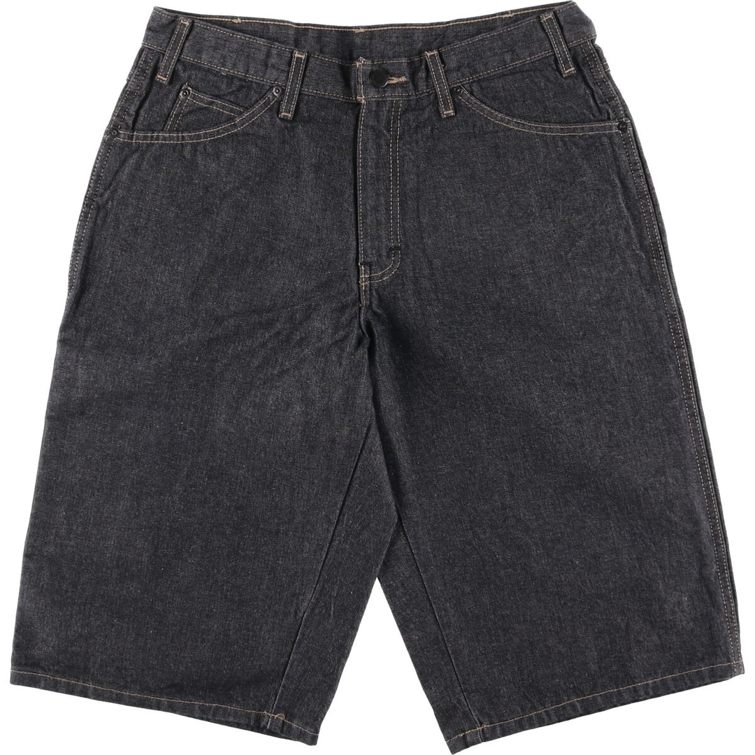 Dickies Black Denim Shorts, Shorts, Half Pants, Men's, W34 equivalent cotton black type Vintage Second Hand