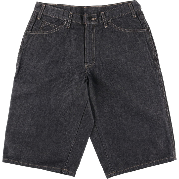 Dickies Black Denim Shorts, Shorts, Half Pants, Men's, W34 equivalent cotton black type Vintage Second Hand