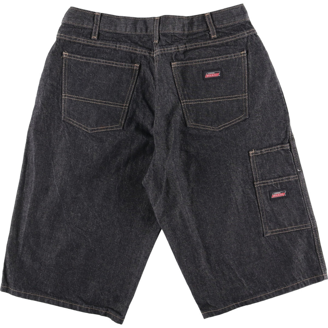 Dickies Black Denim Shorts, Shorts, Half Pants, Men's, W34 equivalent cotton black type Vintage Second Hand