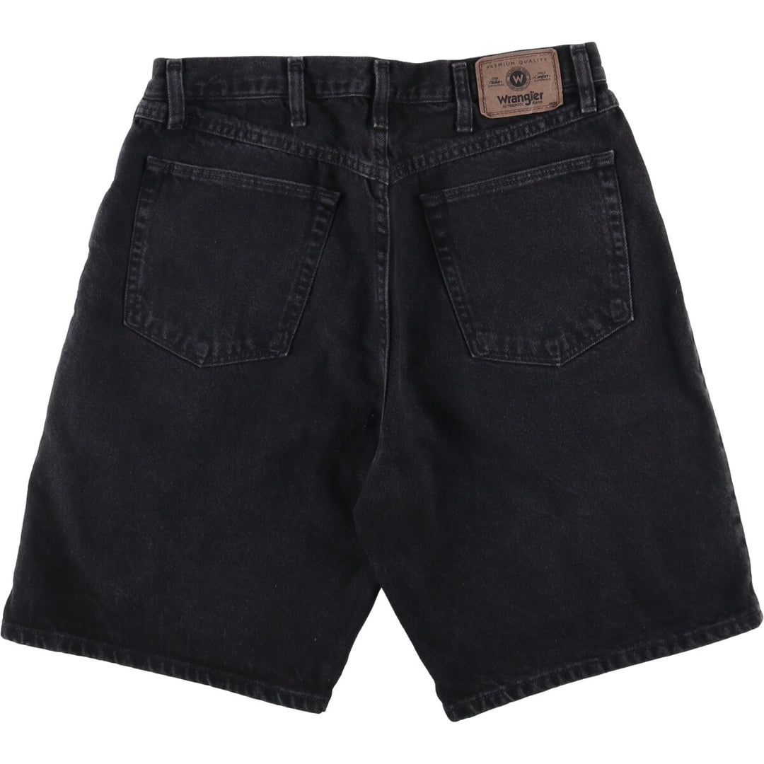 Wrangler Black Denim Shorts, Shorts, Half Pants, Men's, W33 equivalent cotton black type Vintage Second Hand