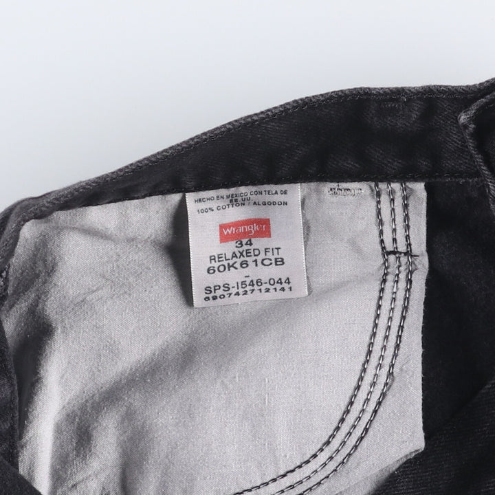 Wrangler Black Denim Shorts, Shorts, Half Pants, Men's, W33 equivalent cotton black type Vintage Second Hand