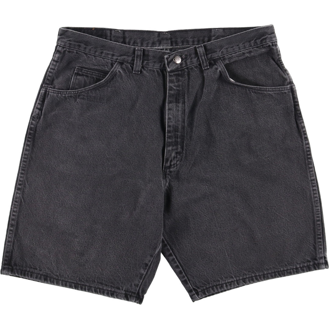 Wrangler Black Denim Shorts, Made in USA, Men's, W35 equivalent cotton black type Vintage Second Hand