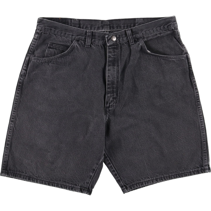 Wrangler Black Denim Shorts, Made in USA, Men's, W35 equivalent cotton black type Vintage Second Hand