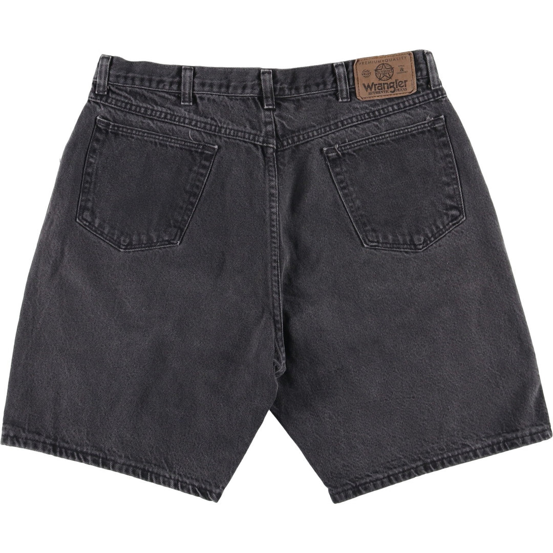 Wrangler Black Denim Shorts, Made in USA, Men's, W35 equivalent cotton black type Vintage Second Hand